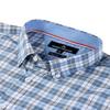 Alimens & Gentle Dress Shirt for Men Blue Plaid Checked Button Up Shirts with Pocket Meeting Dating Outdoor Gingham Shirt view 2