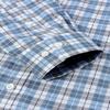 Alimens & Gentle Dress Shirt for Men Blue Plaid Checked Button Up Shirts with Pocket Meeting Dating Outdoor Gingham Shirt view 4