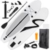 TLSUNNY 10FT Inflatable Stand Up Paddle Board, 3 Fins Paddleboard with Full SUP Accessories for All Skill Levels, Portable Two-Way Hand Pump and Carry Bag, 400LBS (White) view 1