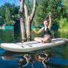 TLSUNNY 10FT Inflatable Stand Up Paddle Board, 3 Fins Paddleboard with Full SUP Accessories for All Skill Levels, Portable Two-Way Hand Pump and Carry Bag, 400LBS (White) view 2