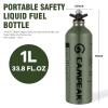 CAMPEAK Fuel Bottle 1L for Camping Outdoor with Safety Valve,army green view 4