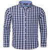Alimens & Gentle Mens Plaid Shirts Navy Plaid Regular Fit Dressy Button Down Shirt with Pocket Formal Commuting Dress Shirts view 1