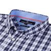 Alimens & Gentle Mens Plaid Shirts Navy Plaid Regular Fit Dressy Button Down Shirt with Pocket Formal Commuting Dress Shirts view 2
