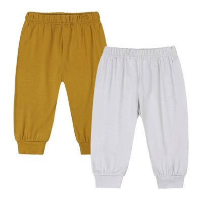 MYGBCPJS Baby Boy Girl 2 Pack Bamboo Viscose Pants Toddler Kids Casual Long Bloomers Ankle Length Bottoms Jogger Trousers