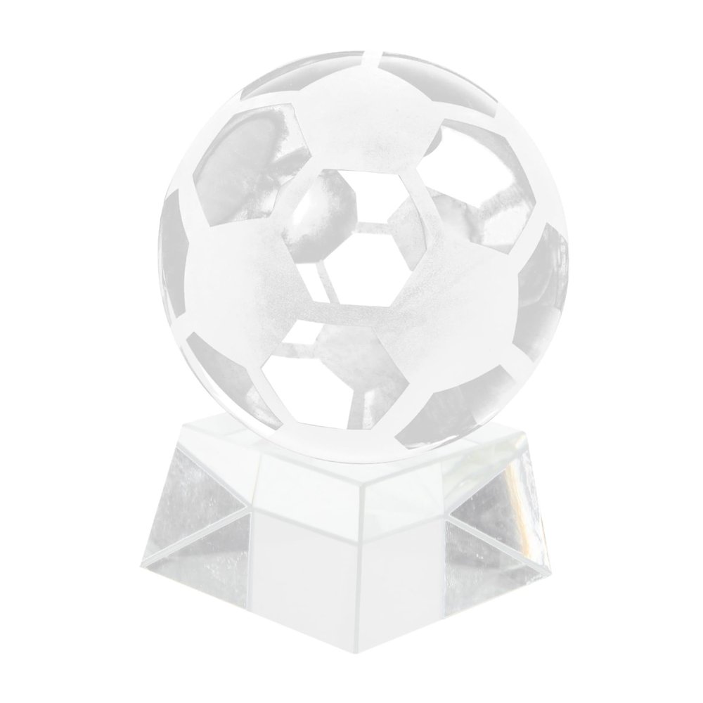 Anneome Crystal Soccer Ball Ornament with Base Transparent Crystal Football Display for Souvenirs Gifts and Home Sports Lovers and Special Occasions
