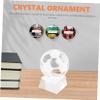 Anneome Crystal Soccer Ball Ornament with Base Transparent Crystal Football Display for Souvenirs Gifts and Home Sports Lovers and Special Occasions view 4