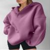 ANRABESS Womens Oversized Hoodies V Neck Sweatshirts Fleece Long Sleeve Pullover Y2K Clothes 2025 Fall Trendy Outfits Dark Pink L view 4