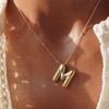 WJR Bubble Letter Necklace Dainty Balloon Initial Necklaces Gold Plated Alphabet Pendant Necklace Name Personalized Jewelry Gift For Women(M) view 2