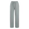 NineFit Basics Womens Casual Loose Elastic Waist Trouser Cropped Wide Leg Pants Summer Wide Leg Cropped Pants Ladies Elastic Waist Cotton Linen Pants Trousers, X-Large, 3-gray view 3