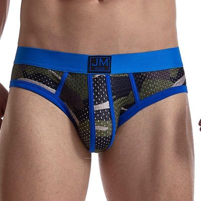 JOCKMAIL Men's Underwear Briefs Men's Sexy Briefs Breathable Comfortable Mesh Underwear Men's Low Rise Briefs (US, Alpha, XX-Large, Regular, Regular, Blue)