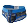 JOCKMAIL Men's Underwear Briefs Men's Sexy Briefs Breathable Comfortable Mesh Underwear Men's Low Rise Briefs (US, Alpha, XX-Large, Regular, Regular, Blue) view 3