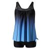 Uillui Bikini Sets for Women Two Piece Blouson Tankini Swimsuits Modest Striped Printed Push up Swim Tankini Top with Shorts Athletic Bathing Suit Blue view 4