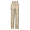 Akklian Fashion Elegant Flare Long Pants Glitter High Waisted Wide Leg Bell Bottom Palazzo Trouser Y2k Sparkly Pant for Party Beige view 2