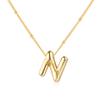 WJR Bubble Letter Necklace Dainty Balloon Initial Necklaces Gold Plated Alphabet Pendant Necklace Name Personalized Jewelry Gift For Women Girls(N) view 1