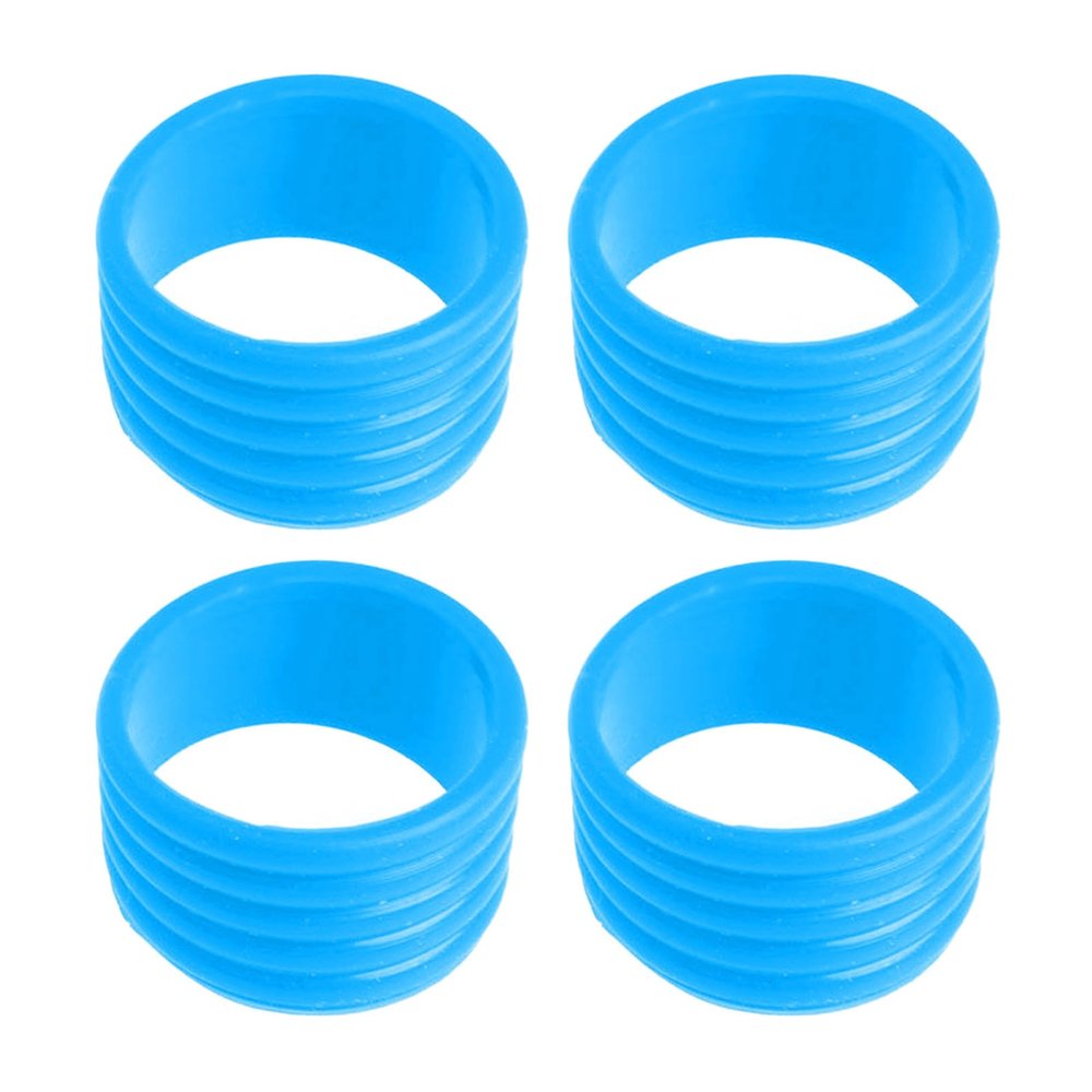 atcdfuw 4Pcs Tennis Racquet Grip Tennis Racket Grip Bands Rubber Rings Non-Slip Badminton Tennis Absorbent Overgrips in Place Tennis Racket Sealing Rings Grip, Blue