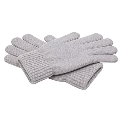 SHEVERCH Light Gray Winter Knit Gloves for Men Women Soft Fleece Lined Thermal Warm Cold Weather