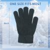 SHEVERCH Light Gray Winter Knit Gloves for Men Women Soft Fleece Lined Thermal Warm Cold Weather view 4
