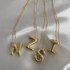 WJR Bubble Letter Necklace Dainty Balloon Initial Necklaces Gold Plated Alphabet Pendant Necklace Name Personalized Jewelry Gift For Women(I) view 2