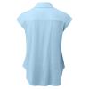 Womens Tunic Tops Cotton Linen Shirts for Women Trendy 2024 Casual Loose Cap Sleeve Button Down Tops Business Office Work Blouses Womens Casual Blouses Light Blue 2X view 4