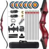 oubert 60 Inch Recurve Bow and Arrow Set Right Hand Archery Hunting Bow with Bow Bag 20-60 Lbs Wooden Riser Takedown Bow for Adults Beginners Target Practice (40LBS) view 1