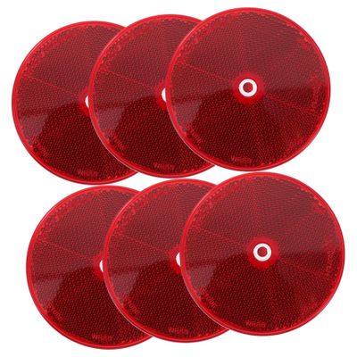 Anneome 6pcs Reflector Self-Adhesive Safety Reflectors for Driveway Trailers Trucks Rvs Strong Reflective Performance for Enhanced Visibility and Safety