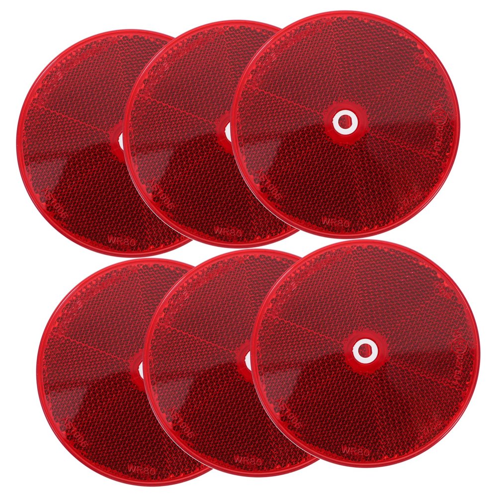 Anneome 6pcs Reflector Self-Adhesive Safety Reflectors for Driveway Trailers Trucks Rvs Strong Reflective Performance for Enhanced Visibility and Safety