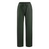 Women Linen Flowy Work Pant Trousers Summer Linen Pants Drawstring High Waist Palazzo Flowy Beach Trousers with Pockets Casual Cropped Elastic Waist Boho Beach Loose Fit Tapered Capris Pants view 4
