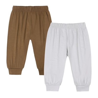 MYGBCPJS Baby Boy Girl 2 Pack Bamboo Viscose Pants Toddler Kids Casual Long Bloomers Ankle Length Bottoms Jogger Trousers