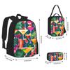DRTGEDS 3pcs Backpack Sets, Tropical Cocktail Printed Backpacks Set With Lunch Bag Pencil Pouch view 4