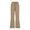 Woemns Summer Fashion Linen Wide Leg Lounge Pants Flowy Boho Pants for Beach Vacation Palazzo Boho Wide Leg Smocked High Waisted Casual Long Trousers view 3