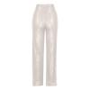 Akklian Fashion Elegant Flare Long Pants Glitter High Waisted Wide Leg Bell Bottom Palazzo Trouser Y2k Sparkly Pant for Party Silver view 2