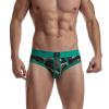 JOCKMAIL Men's Underwear Briefs Men's Sexy Briefs Breathable Comfortable Mesh Underwear Men's Low Rise Briefs (US, Alpha, Large, Regular, Regular, Green) view 2