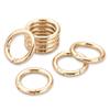 Gkeygo Key Ring Clip, 1 Inch Keychain Rings, 8 Pack Round Carabiner Clip for Keys, Buckle, Bags, Purses - Key Chain Hooks Replacement Keychains Lanyard DIY Crafts, Light Gold view 1