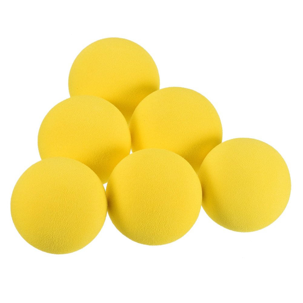 M METERXITY 10 Pack Golf Foam Balls - EVA Sponge Limited Flight Training Balls, Light & Soft, Apply to Indoor Training/Hitting Mat (42mm, Yellow)