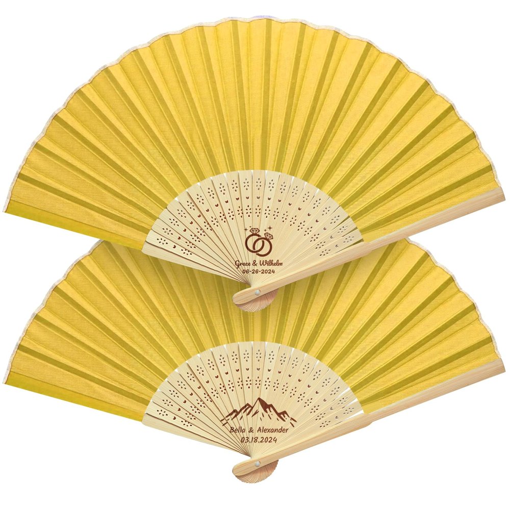 110pcs Personalized Folding Fan with Name Gift for Guests Custom Summer Wedding Fans Bulk Customize Engraved Bamboo Silk Hand Fans Bridal Bachelorette Wedding Birthdays Gifts Party Favors Fans