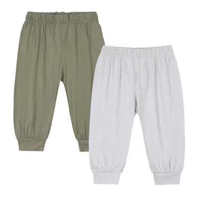 MYGBCPJS Baby Boy Girl 2 Pack Bamboo Viscose Pants Toddler Kids Casual Long Bloomers Ankle Length Bottoms Jogger Trousers