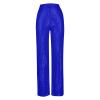 Akklian Fashion Elegant Flare Long Pants Glitter High Waisted Wide Leg Bell Bottom Palazzo Trouser Y2k Sparkly Pant for Party Blue view 3