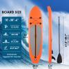 TLSUNNY 10'30'' Inflatable Stand Up Paddle Board, 3 Fins Paddleboard with Full SUP Accessories for All Skill Levels, Portable Two-Way Hand Pump and Carry Bag, for Yoga Fishing, 400LBS (Orange) view 3