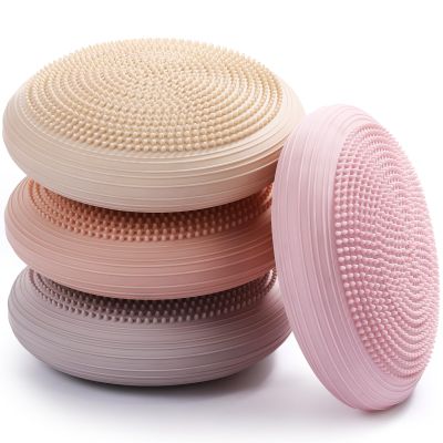 Libima 4 Pcs Wiggle Seat Inflated Wobble Cushion for Sensory Kid 13 Inches Balance Disc Flexible Seating for Classroom Sensory Pad for Chair Wiggle Cushion(Light Color)