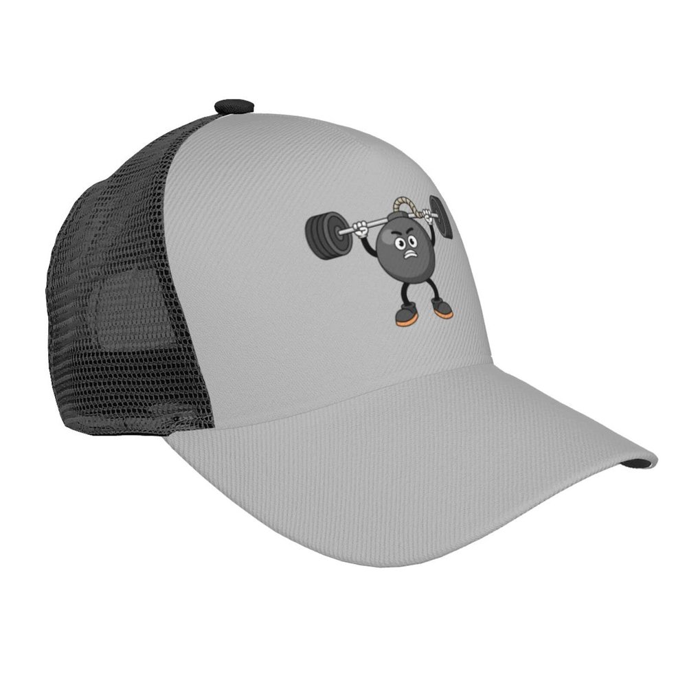 Bomb Lifts Barbell Baseball Cap for Men Women Breathable Mesh Back Baseball Caps Adjustable Casual Outdoor Hat Trucker Hats Dad Cap