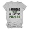 ZLXBLYYMZ Pickle Lover Shirt for Women Funny Saying Graphic Tees Round Neck Short Sleeve Novelty T-Shirt Casual Tops Light Gray, X-Large view 1