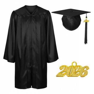 Misscom Shiny Preschool Kindergarten Graduation Cap Gown Set for Kids With 2025 2026 Tassels Charms