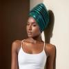 JRZXTWL Nigerian Turban African Headscarf Auto Gele Headties Party Headdress (Green) view 4