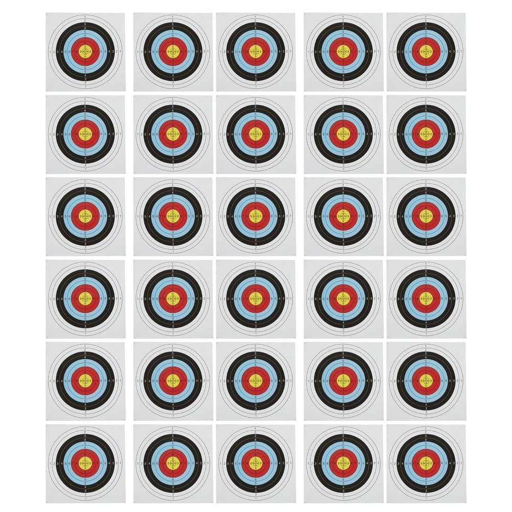 30 Pack 60cm Bow and Arrow Targets,Archery Target Practice Accessories,Archery Target Paper Full Ring Archery Compound Anti Curve Bows and Arrows Competitive Target Paper