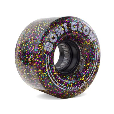 Bont Glow Light Up LED INDOOR Roller Skate Wheels  58x32mm 101A | Pack of 4 | For Jam, Shuffle and Rhythm Skating (Metro City)