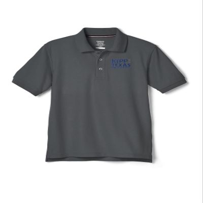 KIPP Texas Adult Short Sleeve Pique Polo Shirt, High School Grey, X-Large