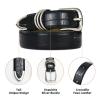 RISANTRY Women's Leather Alligator Belts for Jeans Dresses, Crocodile Print Leather Waist Belt Fashion Ladies Belts with Sliver Buckle view 4