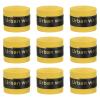 PATIKIL 43.3" Tennis Racket Grip Tape, 9 Pack PU Overgrip Round Groove Non-Slip Absorb Sweat for Badminton Fishing Rod, Yellow view 1