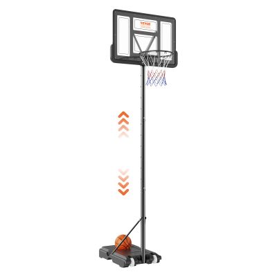VEVOR Basketball Hoop, 44 inch Basketball Hoops Goal, 4-10 ft Adjustable Height Portable Backboard Hoop, Kids Adults Basketball Court with Wheels, Stand, Fillable Base, Basketball Hoop Outdoor Indoor