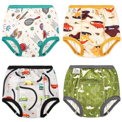 Max Shape Potty Training Underwear for Boys,Washable Baby Boy Toilet Training Pants Training Underwear Fit 4 Pack Cowboy 2T